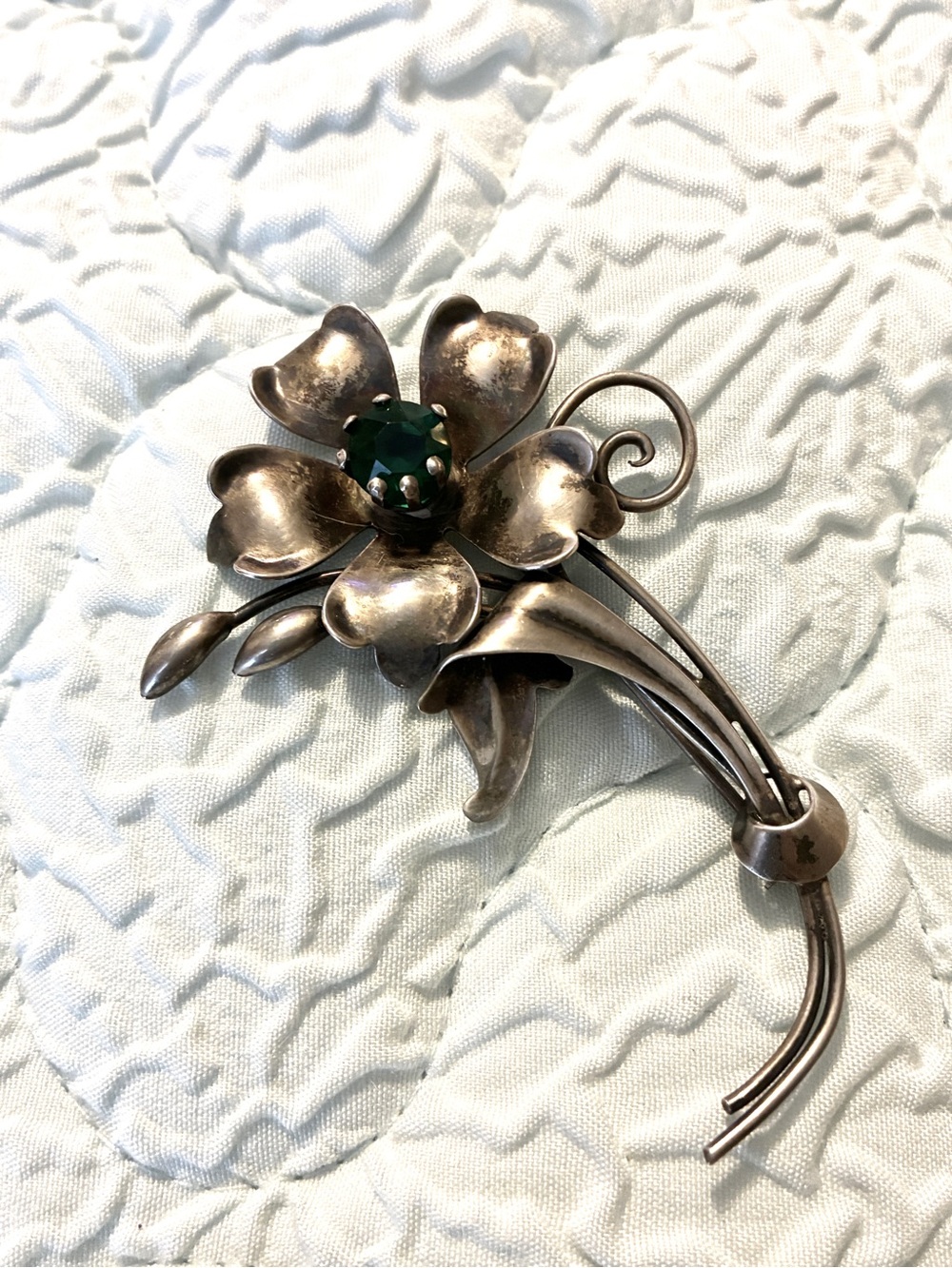 Sterling Vintage Walter Lampl Floral Brooch